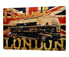 LEotiE SINCE 2004 M.A. Allen Rétro Plaque en métal emaillee Poster Londres Angleterre tournée décoration nostalgique