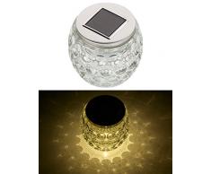 Photophore en verre à LED à alimentation solaire, Ø 10 cm Layna [Lunartec]
