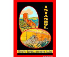 ABLERTRADE Abletrade Plaque en métal 20,3 x 30,5 cm Istanbul Turquie Vintage Voyage Art publicitaire en métal Poster Décoration Murale