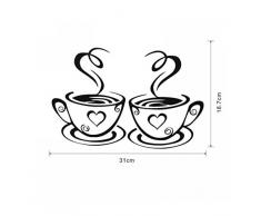 Tasse à Café Design Autocollants Mur Maison Stickers Cuisine Restaurant Décor