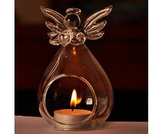 Vase en Verre Transparent pour Plante Fleur DIY Paysage Miniature Bougeoir - Ange