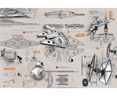 Komar Star Wars Blueprints Papier Peint Mural, Multicolore, 8 lais