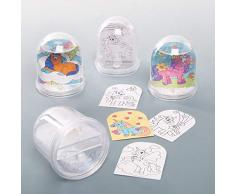 Baker Ross Kits de Boule à Neige Licorne à colorier (boîte de 4) - Loisirs créatifs pour Enfants