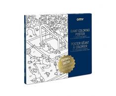 OMY Poster géant à colorier Football format encadrable (70 x 100 cm)