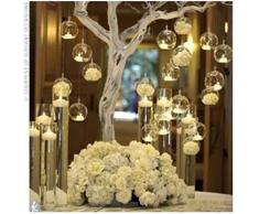 LANLONG 80mm Suspendu photophore photophore Verre Globes Terrarium bougeoir bougeoir (18pcs)