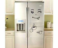 Mamum - Mignon Autocollant Réfrigérateur Heureux Délicieux Visage Cuisine Frigo Stickers Muraux Art (B)