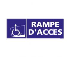 Rampe d'Accès - Adhésif Autocollant Sticker - Dimensions 210 x 75 mm - Garantie 10 ans - Panneau rampe d'accès handicapé