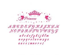 decalmile Stickers Personnalisé Prénom Autocollants Muraux Mural Princesse Chambre Bébé Fille Enfants Garderie Décoration Art
