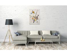 Wassily Kandinsky - Tension délicate(1923), 60 x 80 cm (plusieurs dimensions disponibles), Impression sur toile encadrée sur cadre en bois véritable et prêt à accrocher, impression à haute qualité fait-main. Stil: Peinture