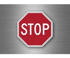 Akachafactory Autocollant Sticker signalisation Signe Stop Routier Symbole Panneau USA Vintage