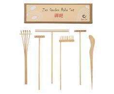 Mini Outils Professionnels pour Jardin Zen Japonais en pur Bamboo, Encourage la sérénité à la paix spirituelle par la méditation zen, Outils pour Bac à Sable, Sandbox