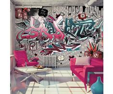 Papier peint intissé 300x210 - 3 couleurs au choix - Top vente - Papier peint - Tableaux muraux déco XXL - Graffiti m-A-0160-a-d