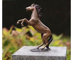 Thermobrass - Statuette de cheval cabré pour jardin - bronze - 17 x 10 x 25 cm