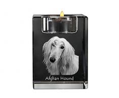 Lévrier afghan, Chandelier en cristal, bougeoir avec un chien, souvenir, édition limitée
