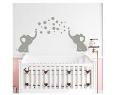 BDECOLL Éléphant Bubbles Sticker mural Nursery Décoration, éléphant Blowing Bubbles, décoration chambre de bébé