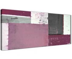 Prune Gris abstrait Peinture sur toile Décoration murale Tableau – moderne 120 cm de large – 1342 Wallfillers