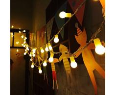 Uping Guirlande Lumineuse Boule LED 12m 100 Ampoules avec Prise EU 8 Modes de Fonctionnement Décoration Halloween/Noël/Jardin/Cérémonie Intérieur et Extérieur(Blanche chaude)