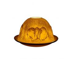 Light-Glow Adélie Pingouins Bougeoir, Porcelaine, Blanc, 13 x 12 x 8 cm