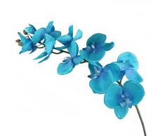 Yaluu Orchidée Papillon Bricolage Artificielle Fleur 2 pièce Phalaenopsis Mariage Décoration Maison Salon (Bleu)