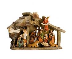 BRUBAKER Crèche de Noël - Set complet avec 11 Figurines en Résine peintes à la main