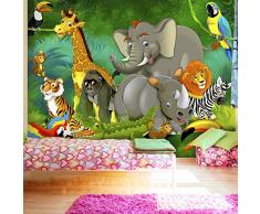Papier peint intissé 300x210 cm -Top vente - Papier peint - Tableaux - muraux - déco - XXL- Enfants Animal Jungle e-B-0007-a-a