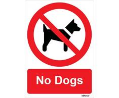 PAS DE Chiens Prohibition Panneau en vinyle autocollant 105 mm x 148 mm par Stika. co