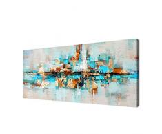 FajerminArt Peinture à lhuile Abstraite Moderne sur Toile Affiches Et Impressions Art Mural Peinture Bleu Marine Images Abstraites pour Décor De Salon(sans Cadre)