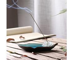 RUIXIB Brûleur Encens Encensoir Lotus Brûle Encens Céramique Porte-Encens Classique et Vintage Décoration Maison Club pour Bureau Yoga Cadeau Noël