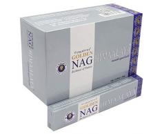 Golden Nag Himalaya Boîte de 15 boîtes de 12 bâtons dencens Agarbatti Indien Naturel