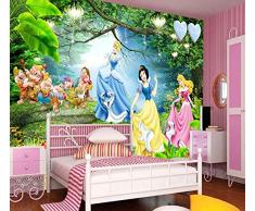 RQWBH Papier Peint Auto-Adhésif 3D Mural (W) 200X (H) 150Cm Rose Souris Princesse Enfants Chambre Papier Peint Mur Décoration Intérieure Garçon Fille Chambre Hôtel Maison Salon Tv Fond Mur Art