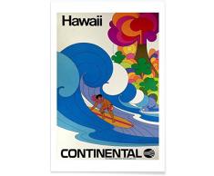 Juniqe® Affiche 20x30cm Surf Voyages - Design hawaii4 (Format : Portrait) - Poster, Tirages dart & Tableaux par des Artistes indépendants - Affiches de Voyages - créé par Robert Livingston