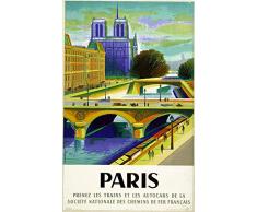Affiche Vintage/Retro de Paris - Format 40 x 60 cm