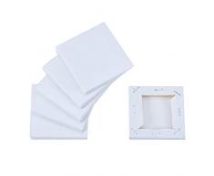 PandaHall Elite - 12pcs Mini Panneaux de Toile pour Le Dessin dartisanat de Peinture Tableau de Peinture pour Mini Tableau Blanc, 76x76mm