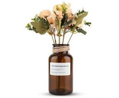 Cafopgrill Pack de 2 artificielles Bouquet de Champagne artificielles de Fausses Fleurs Bouquet de chrysanthèmes Bundle extérieure pour Chambre, Cuisine, Jardin, Mariage, décor de fête