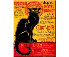 PLAQUE METAL 40X30cm AFFICHE CHAT NOIR VENTE DROUOT - M850