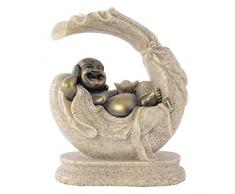Gazechimp Bouddha Maitreya Figurine Statuette de Grès Fait à la Main Décoration Oriental Objet de Collection