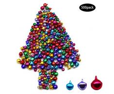 Dylan-EU 500 Pcs Mini Cloches Métalliques Coloré Jingle Bell 6 / 8 / 10mm Craft Petite Cloche pour Décorations de Festival de fête de noël décoration la Maison