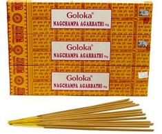 GOLOKA Encens Nagchampa Agarbathi – 3 boîtes Parfum Nag Champa Bâtonnets dencens Indiens