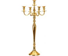 Lifestyle & More Bougeoir Chandelier à Cinq Bras Candélabre en métal Or Hauteur 80 cm