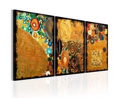 murando Impression sur Toile intissee 120x60 cm 3 Parties Tableau Tableaux Decoration Murale Photo Image Artistique Photographie Graphique Or Abstrait a-B-0074-b-e