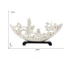 NIYAOJIANFEI Statue Statuette Figurine Figurines Statues,Imitation Ivoire Blanc Résine Créative Art Sculpture Artisanat Bar Hotel Meuble TV Bureau Salon Armoire À Vin Décoration Maison