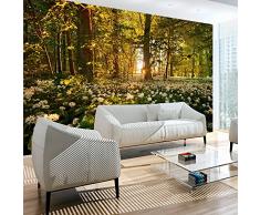 murando – Papier peint intissé – 400x280 cm – Papier peint – Trompe l oeil - Tableaux muraux – Déco – XXL– Foret Fleurs nature c-B-0031-a-a