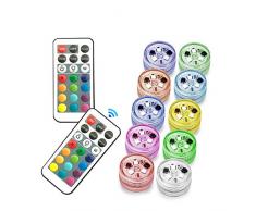 Petites bougies LED submersibles étanches à piles multicolore alimentées par télécommande