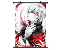 Yovvin Tokyo Ghoul Tableau Roulant Kakemono en Tissu Poster Kaneki Ken Kamishiro Rize M, 1, Kaneki Ken 01, Medium