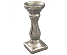 Countryfield Bougeoir en céramique 'Romey L' 22,5 * 9 * 9 cm Argent