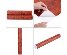 Film Intérieur de Voiture 30 x 200 cm, Keenso Film de Protection Grain de Bois Auto-adhésif Texturé Panneau Intérieur de Voiture Autocollants pour Fenêtre Porte de Voiture(W1303)