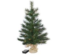 Gartenpirat Petit Sapin de Noël Artificiel Lumineux 60 cm 25 LED à Piles