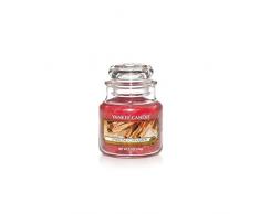 YANKEE CANDLE 1100954E Bougie en Pot Parfum Cannelle Pétillante/Sparkling Cinnamon, Jarre (104 grammes), Rouge