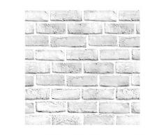 Vintage Blanc Brique Motif Contact papier autocollant en vinyle papier peint pour le salon Chambre à coucher de cuisine de salle de bain Décor mural 45 x 500 cm
