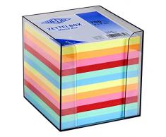 Wedo 2702651 Cube-mémo en plastique 9,5 x 9,5 cm Colorés Transparent fumé
